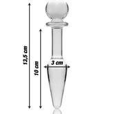 SERIE NEBULA DE IBIZA - PLUG ANAL MODELO 7 CRISTAL BOROSILICATO TRANSPARENTE 13,5 CM -O- 3 CM